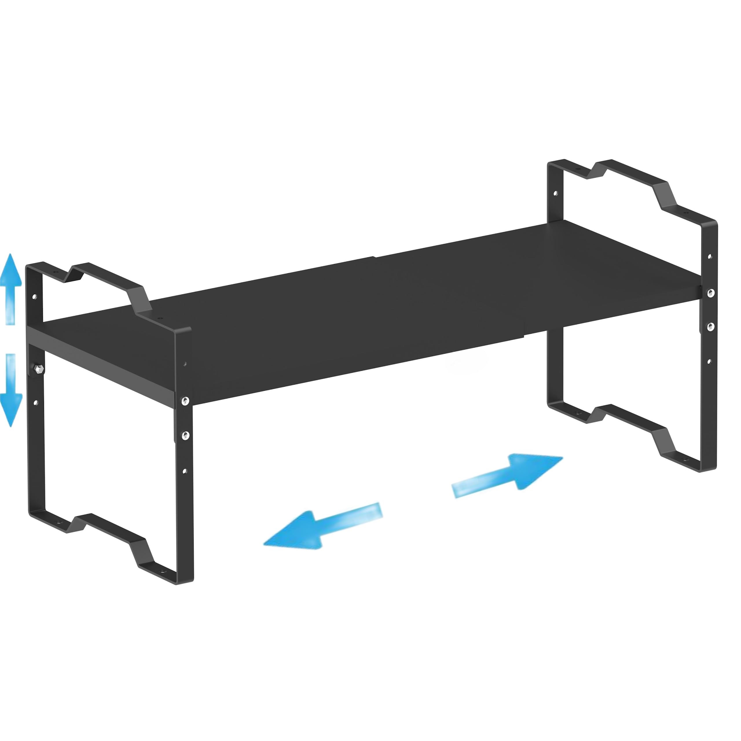Wobmmi Expandable Shelf Spice Rack Organizer, Stackable Storage Shelf for Kitchen Cabinet Organizer,Counter,Cosmetic, Cupboard,Pantry and More. Perfect Your Space(1Pack/Black/Medium)