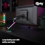 RGB Bras de moniteur de jeu avec ressort à gaz, support de bureau réglable pour 17 à 35 Écrans de pouce, Design ergonomique à mouvement complet, VESA Compatible, Gestion des câbles inclus