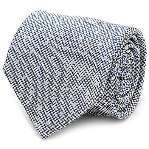 Ox & Bull Trading Company Dotted Herringbone Gray Silk Tie
