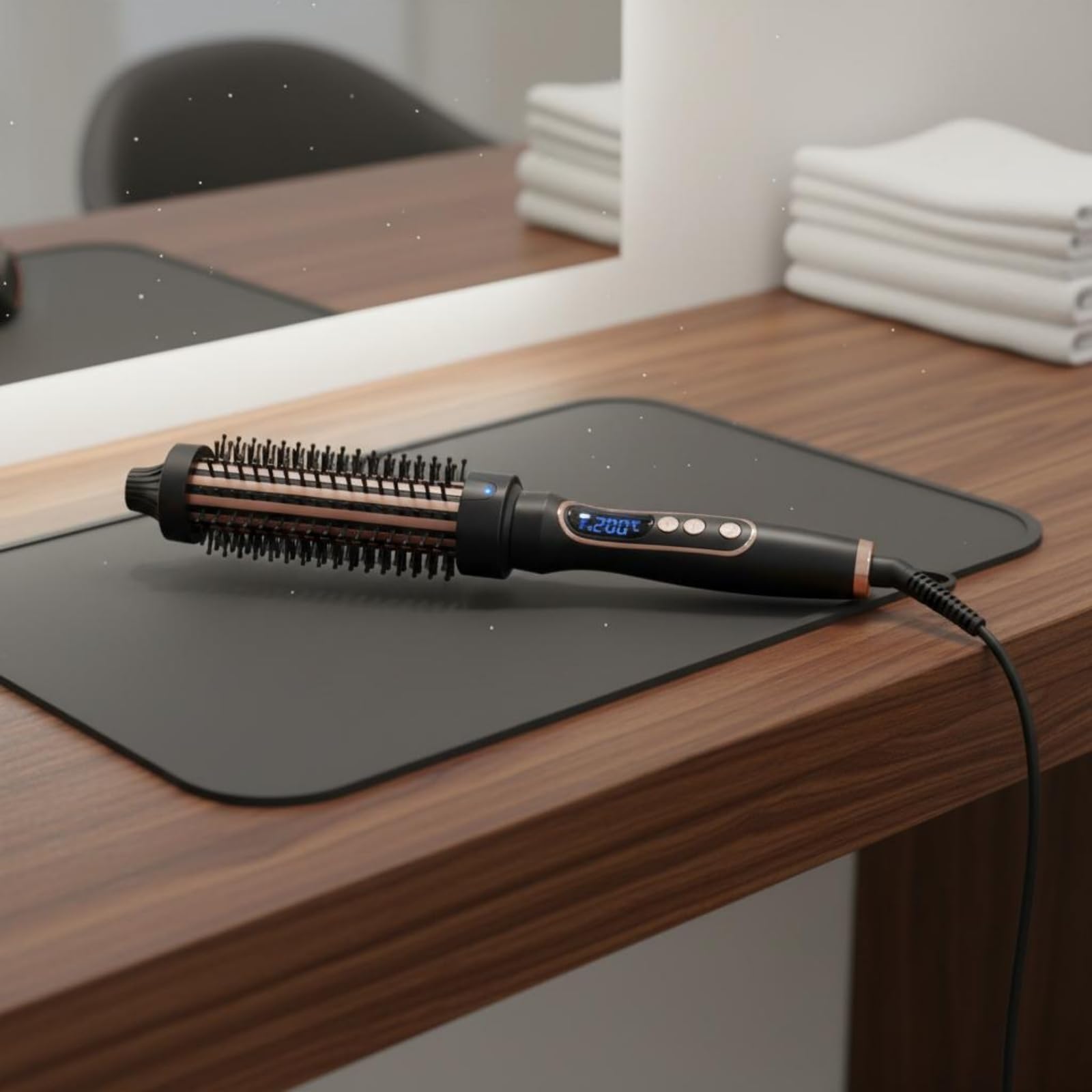 Cepillo Eléctrico para Peinar Alisador Peine Caliente Cepillo Redondo con Control de Multinivel y Función de Bloqueo Adecuado para Cabello Cabello Ondulado Acabados Pulidos, Morado, Morado