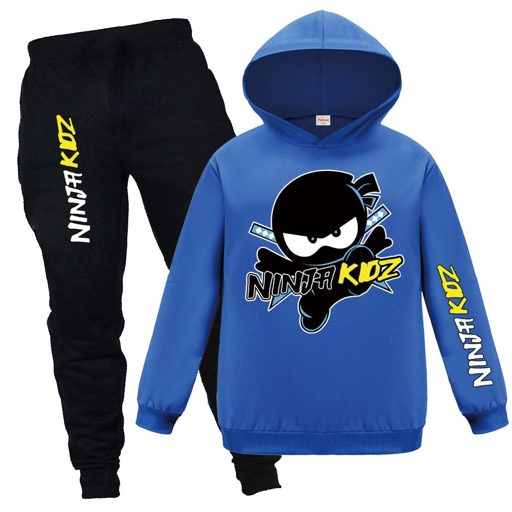 Ninja Kidz Merch Felpe con cappuccio e pantaloni 2pcs Tute per Bambini Ninja Kidz Comodi Abiti Casual