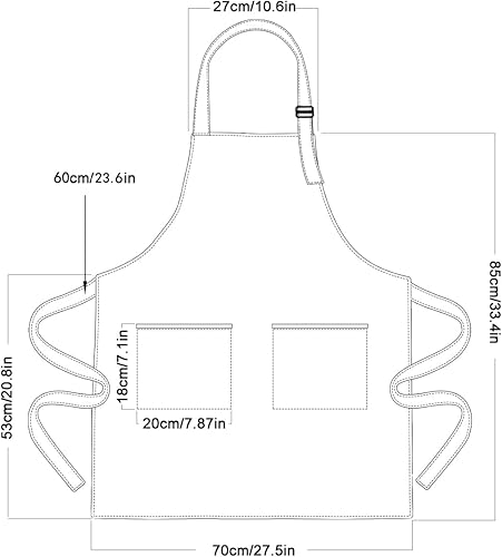 Miniatura 2 de Delantal mexicano con cuello colgante, 33,4 x 27,5 pulgadas, delantal étnico bordado de flores