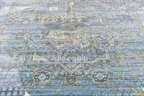 Tapete decorativo Unique Loom 255x305 cm Turquesa/Marfil miniatura 6