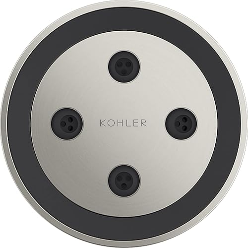 Miniatura 2 de KOHLER 26299-BN Statement - Aerosol redondo de una sola función, rociador giratorio semiempotrado para pared de ducha, 2.5 GPM, níquel cepillado