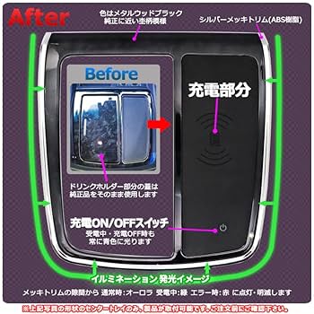 30アルファード エンラージ商事 フロントコンソールトレイ一体型 ワイヤレス充電 TOYOTA アルファード・ヴェルファイア30系専用 QI充電対応