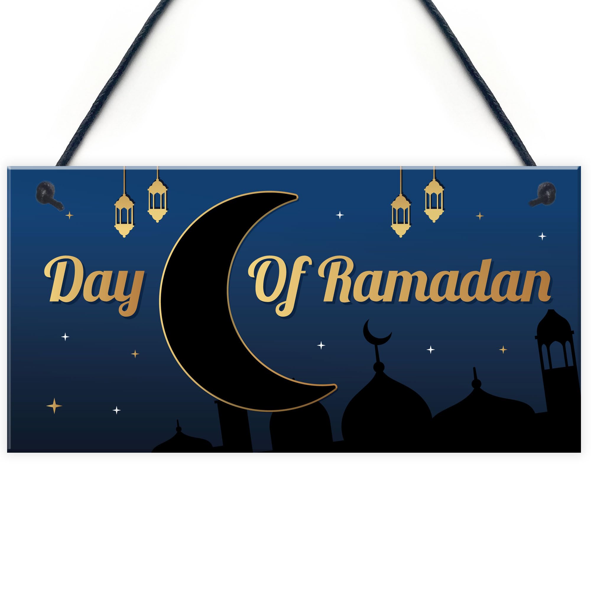 Red Ocean Ramadan Countdown Hanging Sign, Ramadan Decoration, Modern Ramadan Home Décor, Day Of Ramadan Chalkboard Sign, Hanging Home Sign