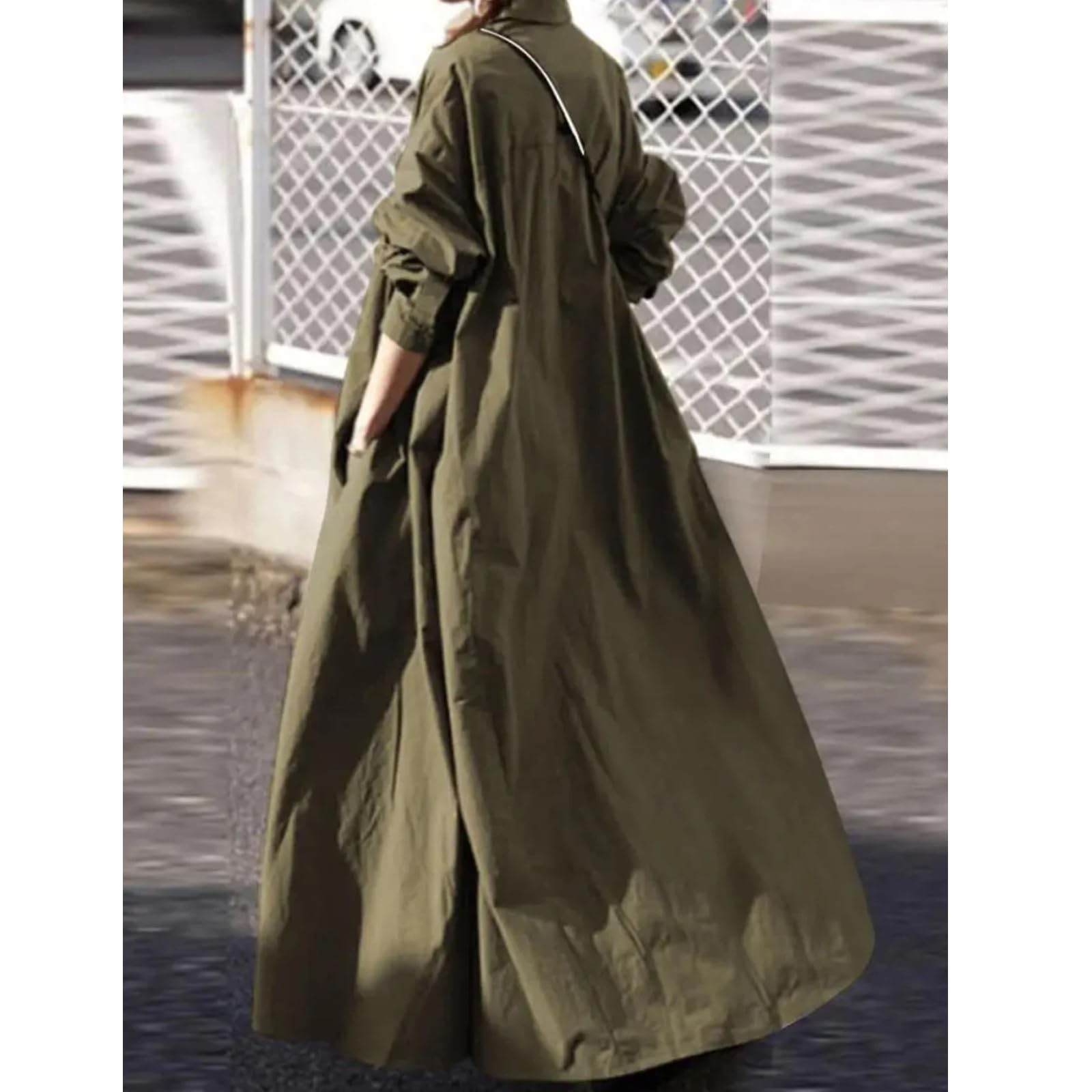 Vestido de Mujer Camisa de Manga Larga Vestido Holgado Oversize de Mujer Línea en A
