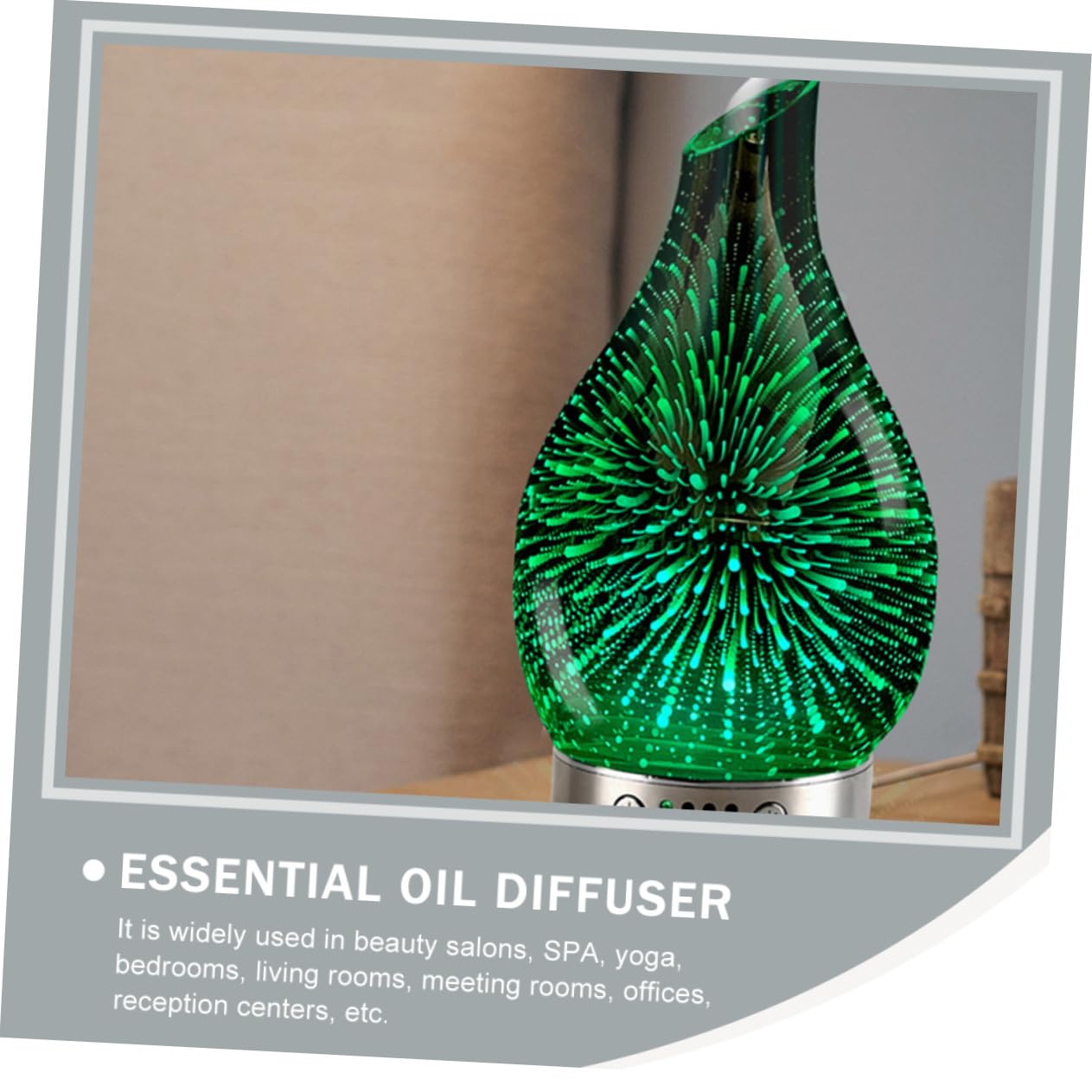Difusor de Aceites Esenciales de Vidrio Púrpura 3D, 1 L | Abs y Pp, Tecnología de Reducción de Ruido, para Salas de Reunión y Spa
