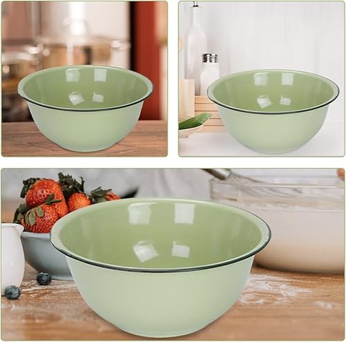 Miniatura 6 de Cuenco esmaltado vintage para cocina, cuenco de sopa para almacenamiento de alimentos, cuenco grueso retro para ensalada y masa, accesorio para el