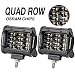 LED Pods, OFFROADTOWN 2pcs 4'' QUAD Row LED Light Bar OSRAM Work Light Flood Beam Off road Driving Light Waterproof Fog lights LED Cubes for Truck Jeep Boat Car