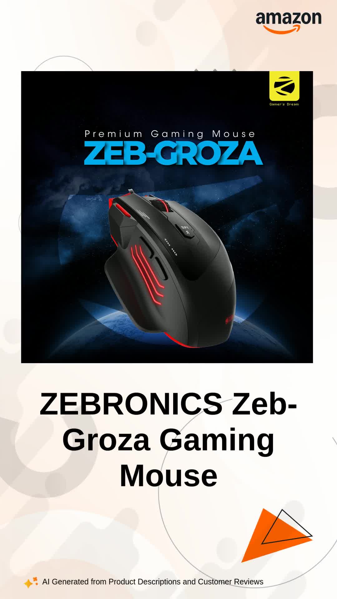 ZEBRONICS Zeb-Groza Premium USB Gaming Mouse