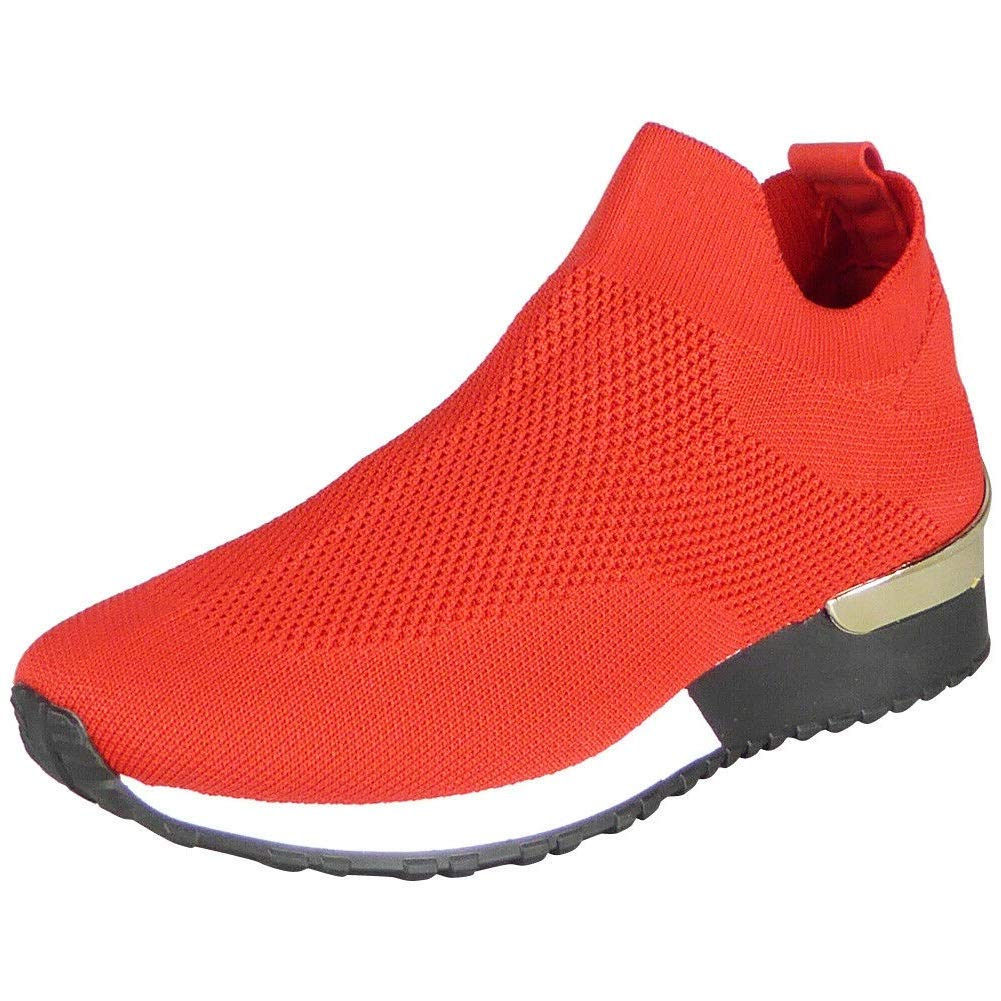LoudLookLadies Sock Trainers Womens Slip On Wedge Sneakers Classic Jogging  Pumps Shoes Size 3-8