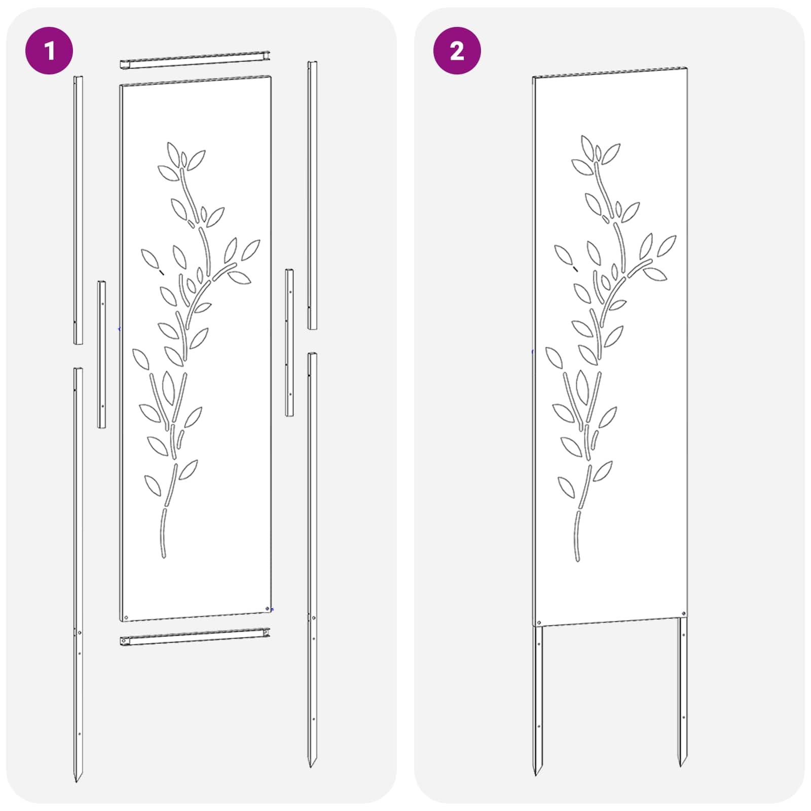 vidaXL Garten Sichtschutz-Leinwand Floral Anthrazit 32 x 140 cm