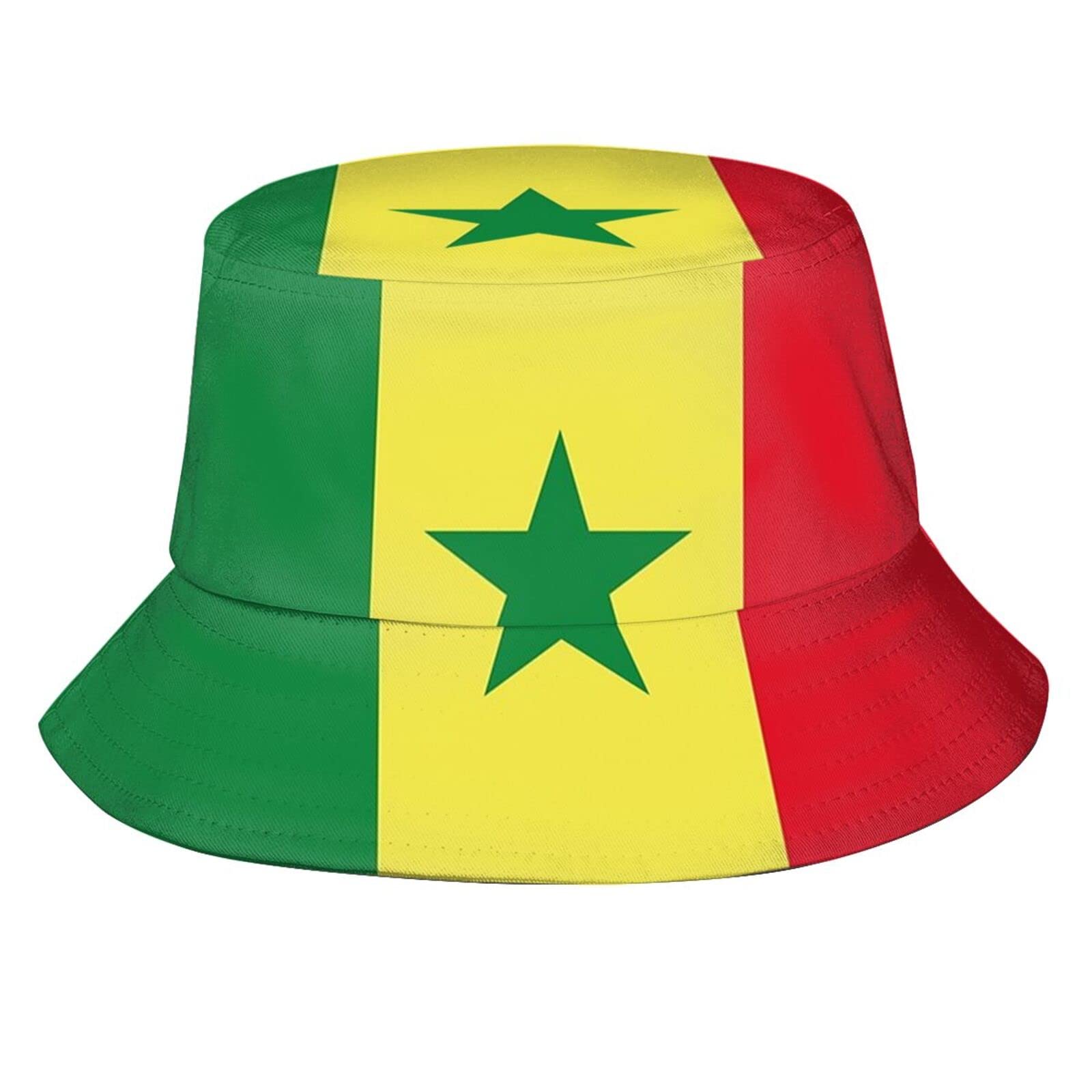 Cute Funny Flag Bucket Hats Fashion Patriotic Sun Cap Packable Outdoor Fisherman Hat for Women Men, Senegal Flag-p001, One size — image 1
