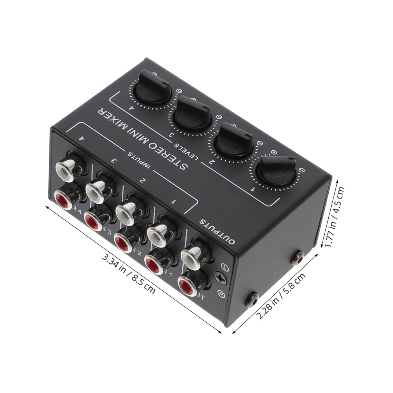 SOIMISS Mezclador de Audio Estéreo Pasivo Portátil Canales con Control Independiente de Volumen y Aislamiento para Equipos Multimedia
