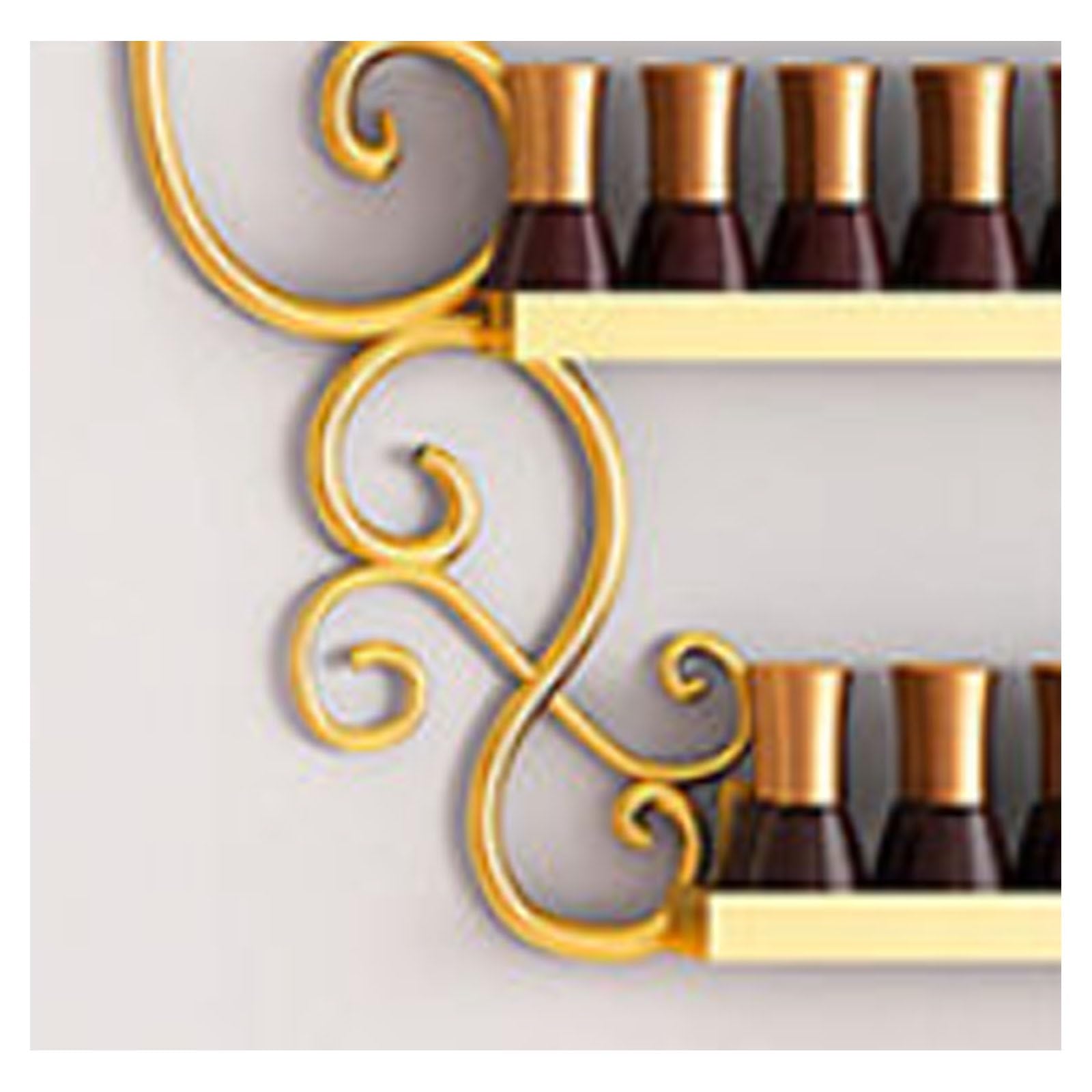 Wandmontiertes Nagellackregal aus Metall für ätherische Öle | 5-stufiges Nagellackaufbewahrungsregale, Nagellack-Display-Regal Wand Organizer Halter für Kosmetik(Gold)