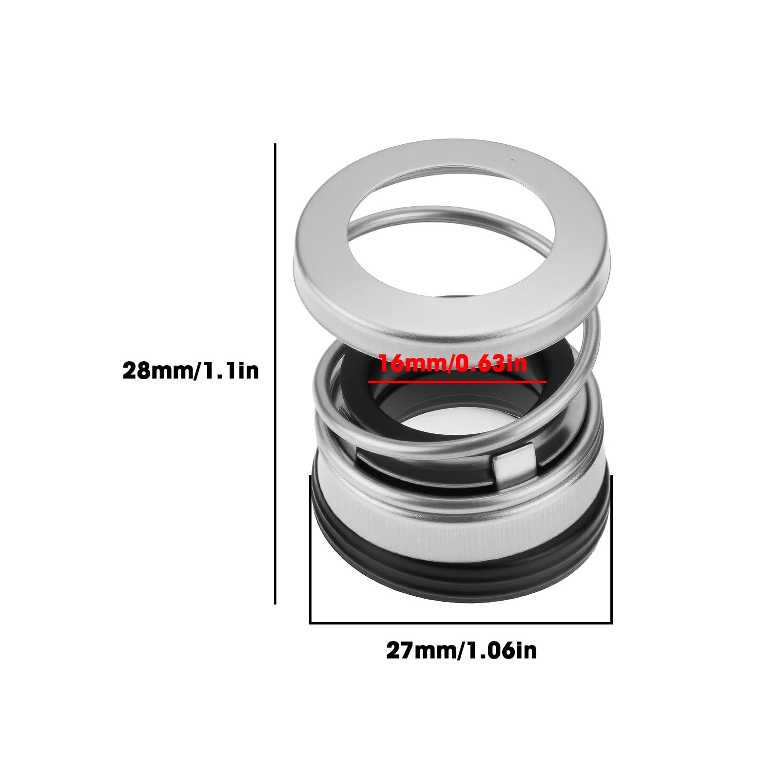 2x Gleitringdichtung 15 Mm Für Wasserpumpen – Mechanische Dichtung Mit Keramikring, Feder, Gummi, Für Kläranlagen, Kühlung, Klima
