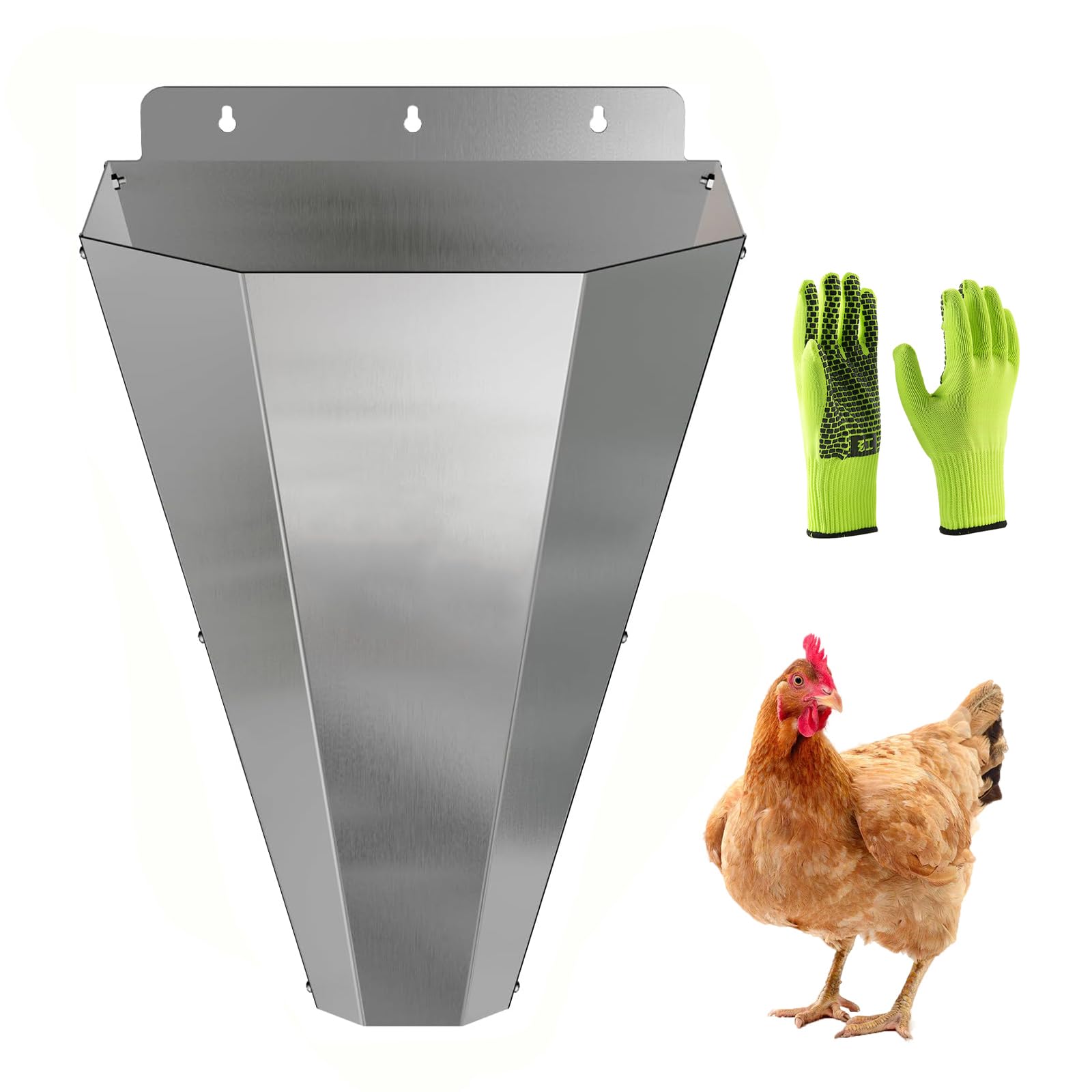 Imbuto da macello per pollame, Grande Cono in Acciaio Zincato per la Lavorazione del Pollame Cono di Pollo per Macellazione Antiruggine per Polli da Carne Galline Ovaiole