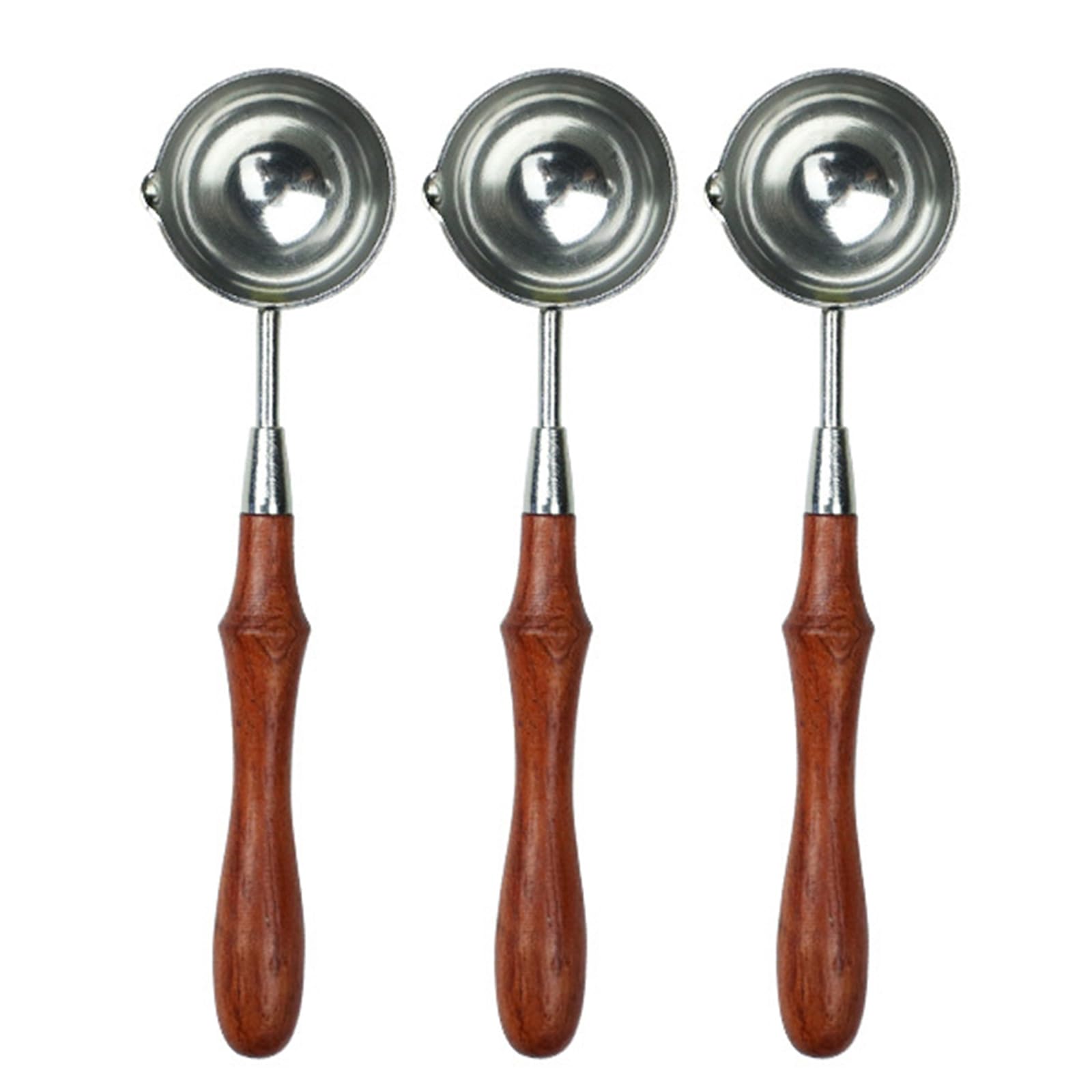 Kalttoy Silver 3 Pcs Metal Sealing Spoon Waxed Seal Spoon Waxed Sealing Stamp Melting For Scrapbooking Album Wedding Invitations