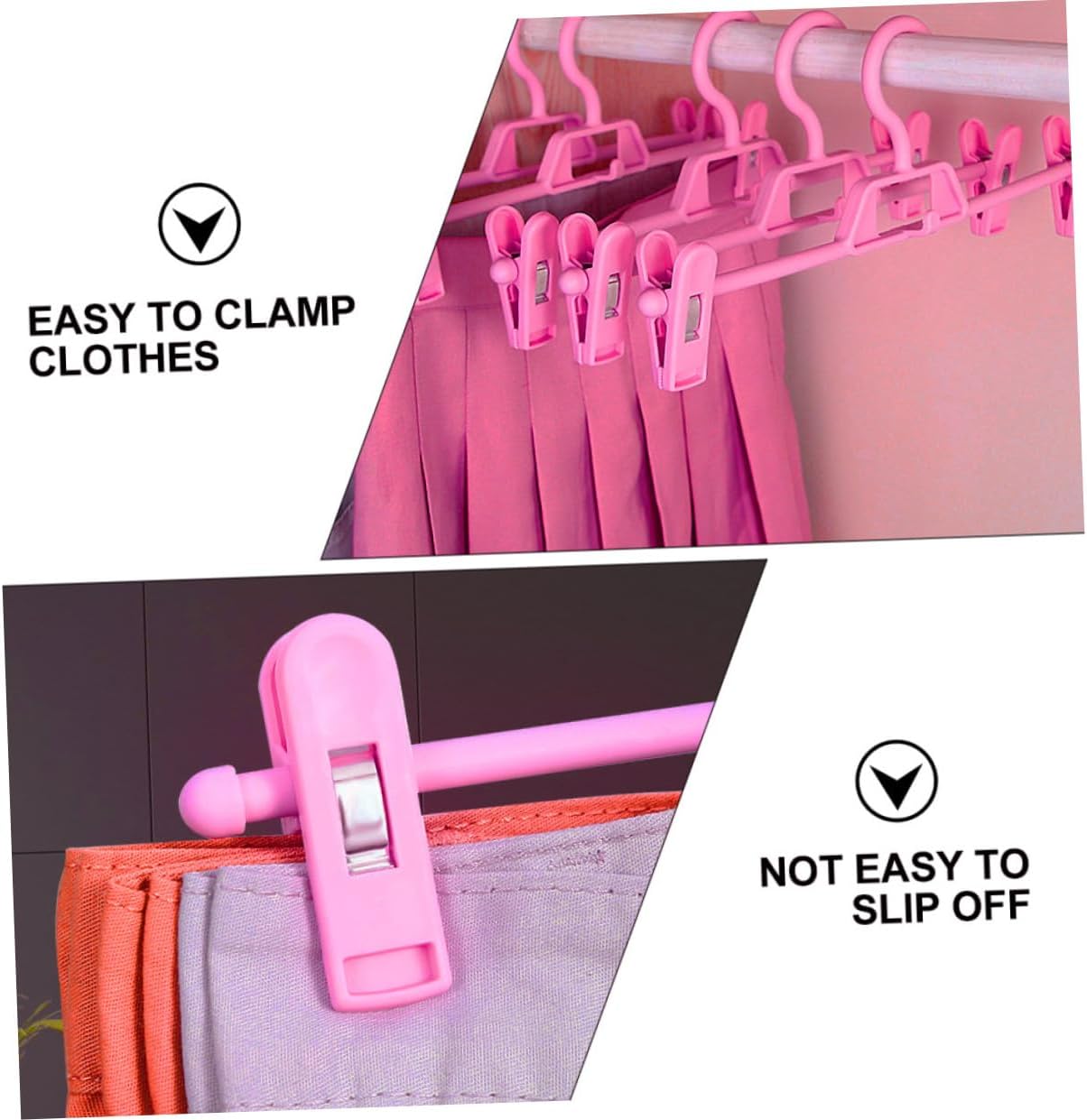 Cabilock 10pcs Adjustable Pants Rack Drying Hangers Pants Clips Skidproof for Family Shops