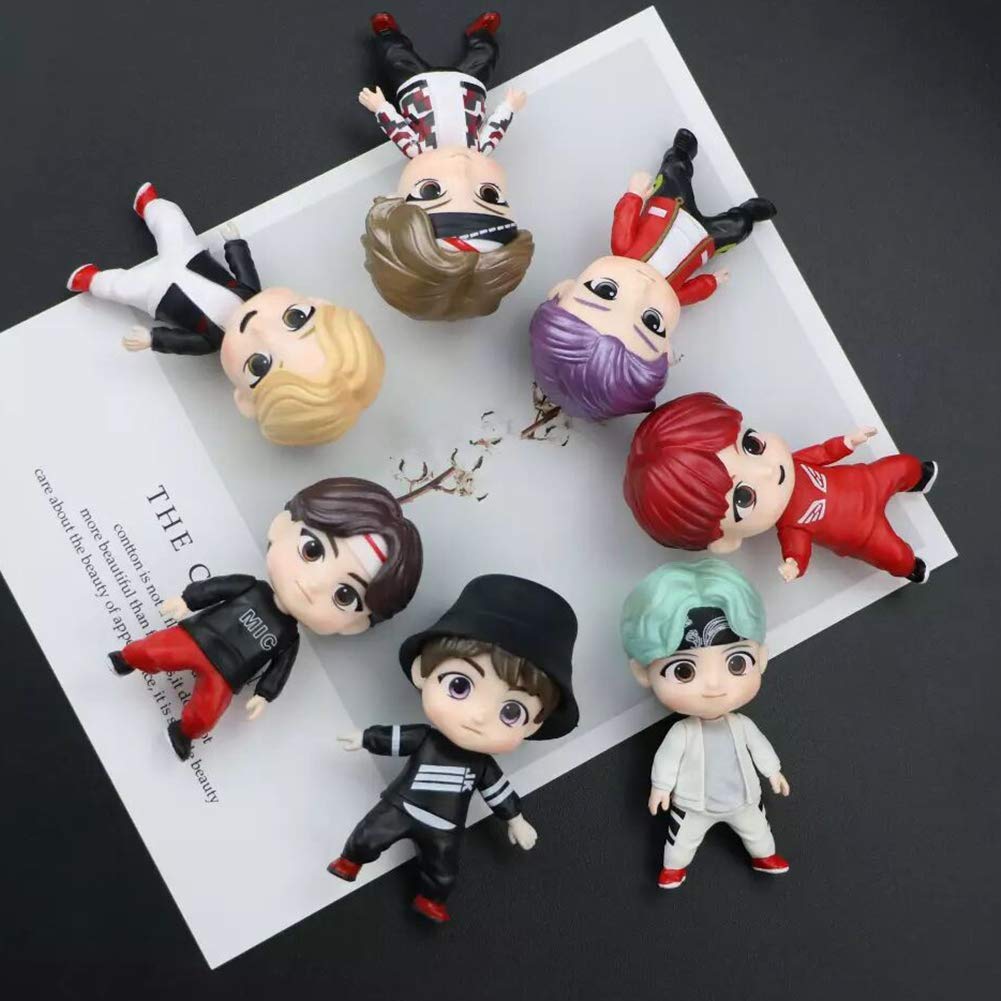 7PCS BTS Cake Topper Figures BTS Action Figures Playsets Cake Toppers