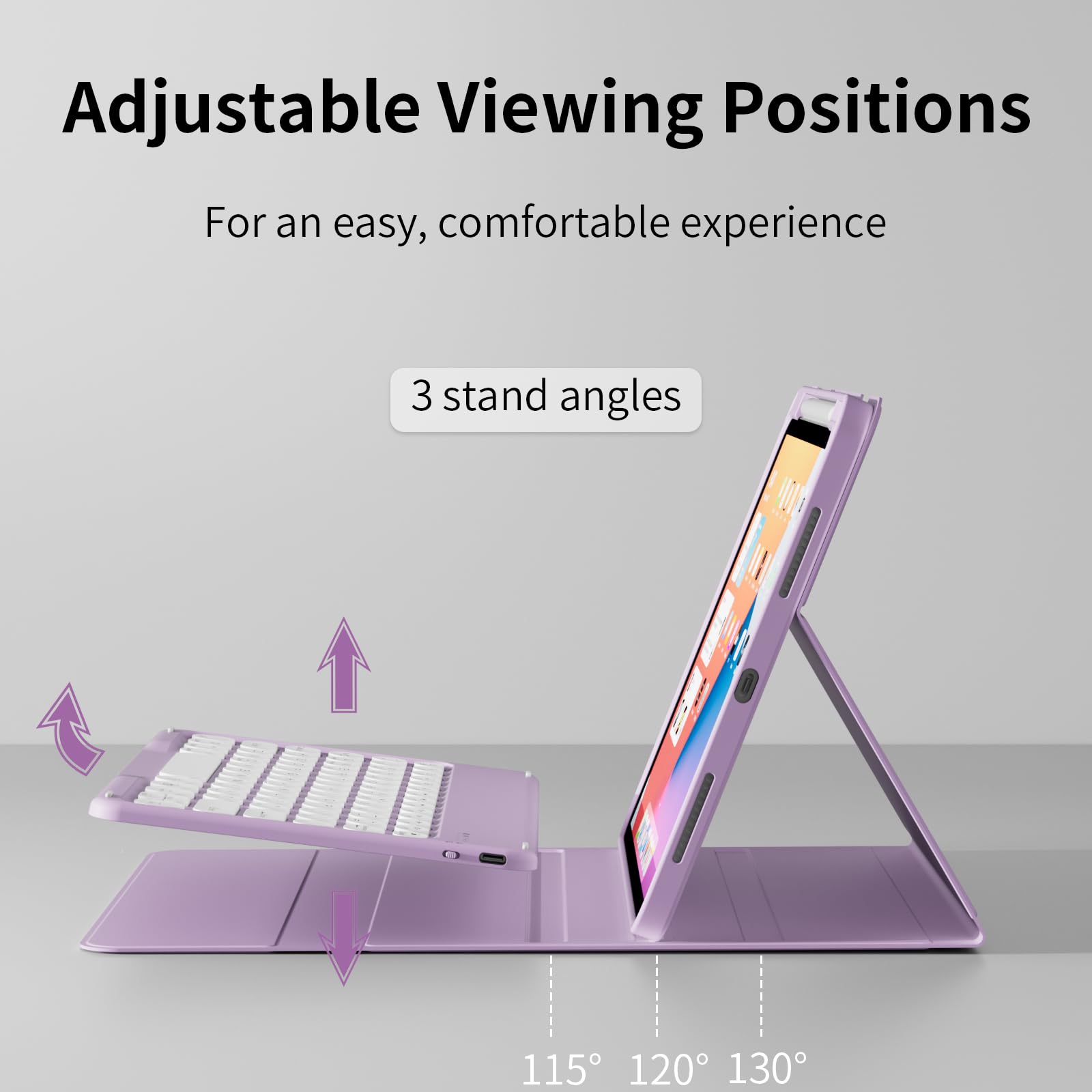 IPad 11th/10th Gen Keyboard Case - 7 Color Backlit Detachable Bluetooth Keyboard