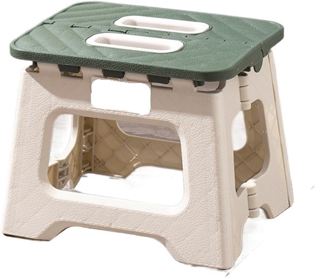 Thick Folding Stool Mini Portable Outdoor Picnic Camping Chair Hand-Held Home Use(Silver)/Green