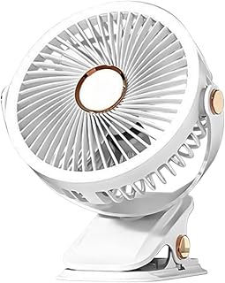 Ventilador de escritorio portátil con clip, ventiladores pequeños inalámbricos, dispositivo de refrigeración recargable, ideal para dormitorio, escuela, playa, jardín, invernadero, construcción, 6.69