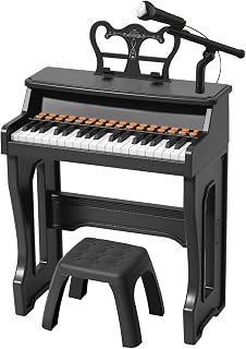 Meideh 37-Key Kids Piano Keyboard for Ages 3-6 with Microphone, Stand & Stool - Beginner Electric Toy Piano Gift for Boys Girls
