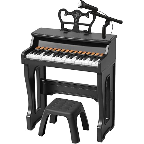 Piano Keyboard for Kids 3-7 - 37 Keys Electric Musical Keyboard with Microphone, Stand & Stool, Kids Learning Piano Toys for Beginners 4 5 6 7 8 Years Old Girls Boys Birthday Gift