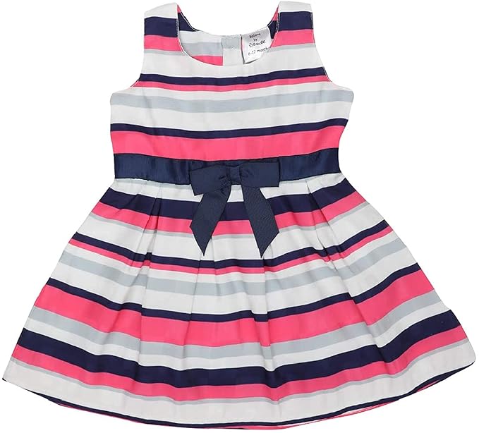 Doodle Girls Dresses, Frock for Girls, Sleeveless Round Neck Satin Dress for Baby Girls