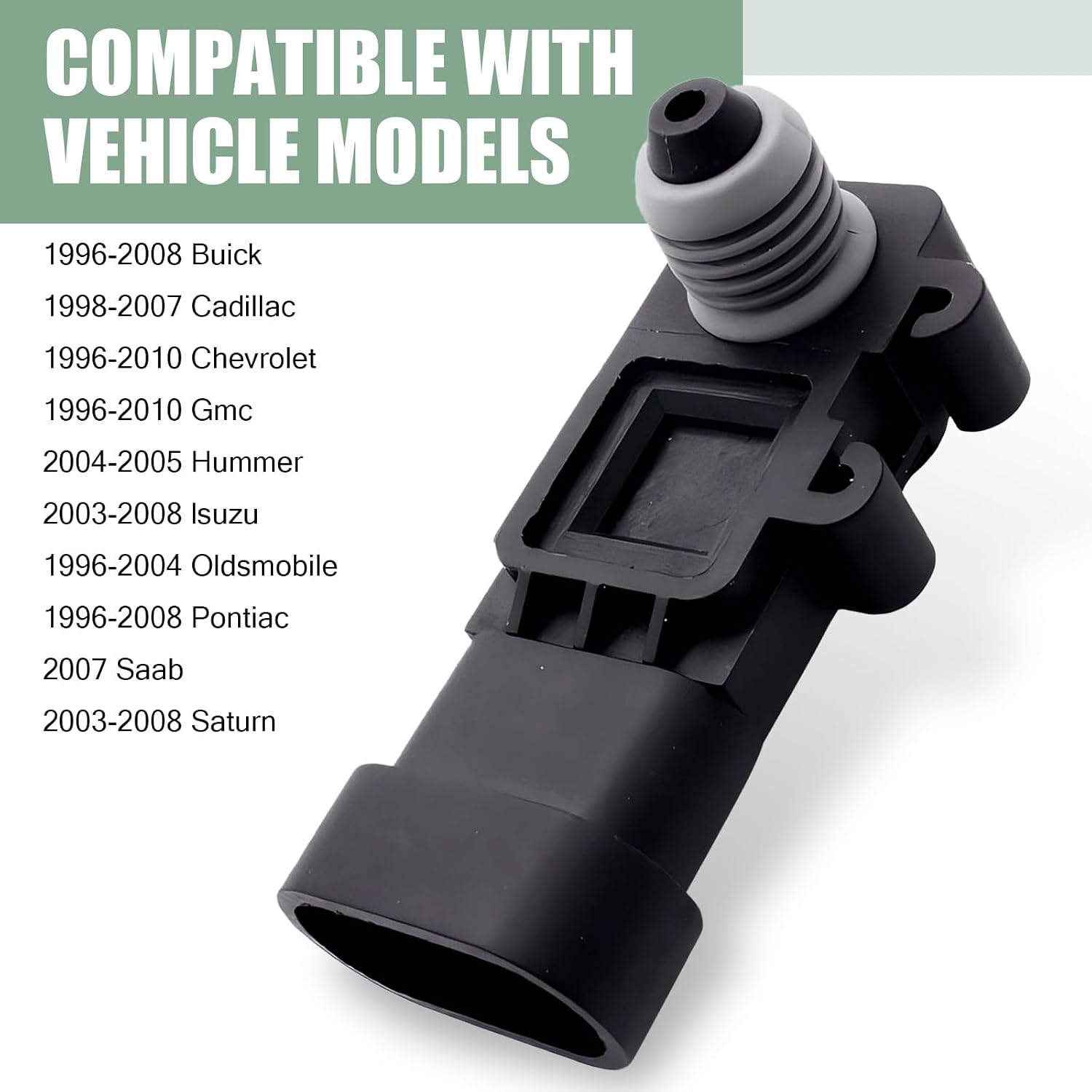 1 PC Car Pressure Sensor, Original Replacement 16238399 9377680 09377680 16196060, Vapor Vent Port Tank Pressure Sensor to Solve Fault Light Flashing, Compatible with Delphi III (Black)