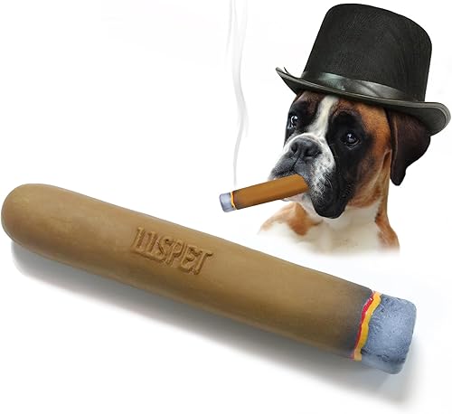 LLSPET Juguetes chirriantes de cigarros, juguetes interactivos de látex para perros, divertidos juguetes para masticar cigarros, para dentición de