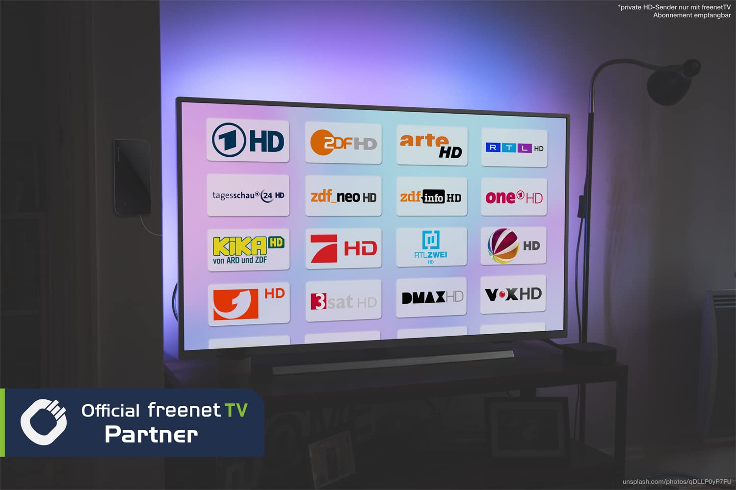 Oehlbach Scope Vision 5G DVB-T2 HD Antenne d'intérieur numérique Amplificateur DVB-T Actif successeur de Notre vainqueur du Test avec Filtre 5G Blanc
