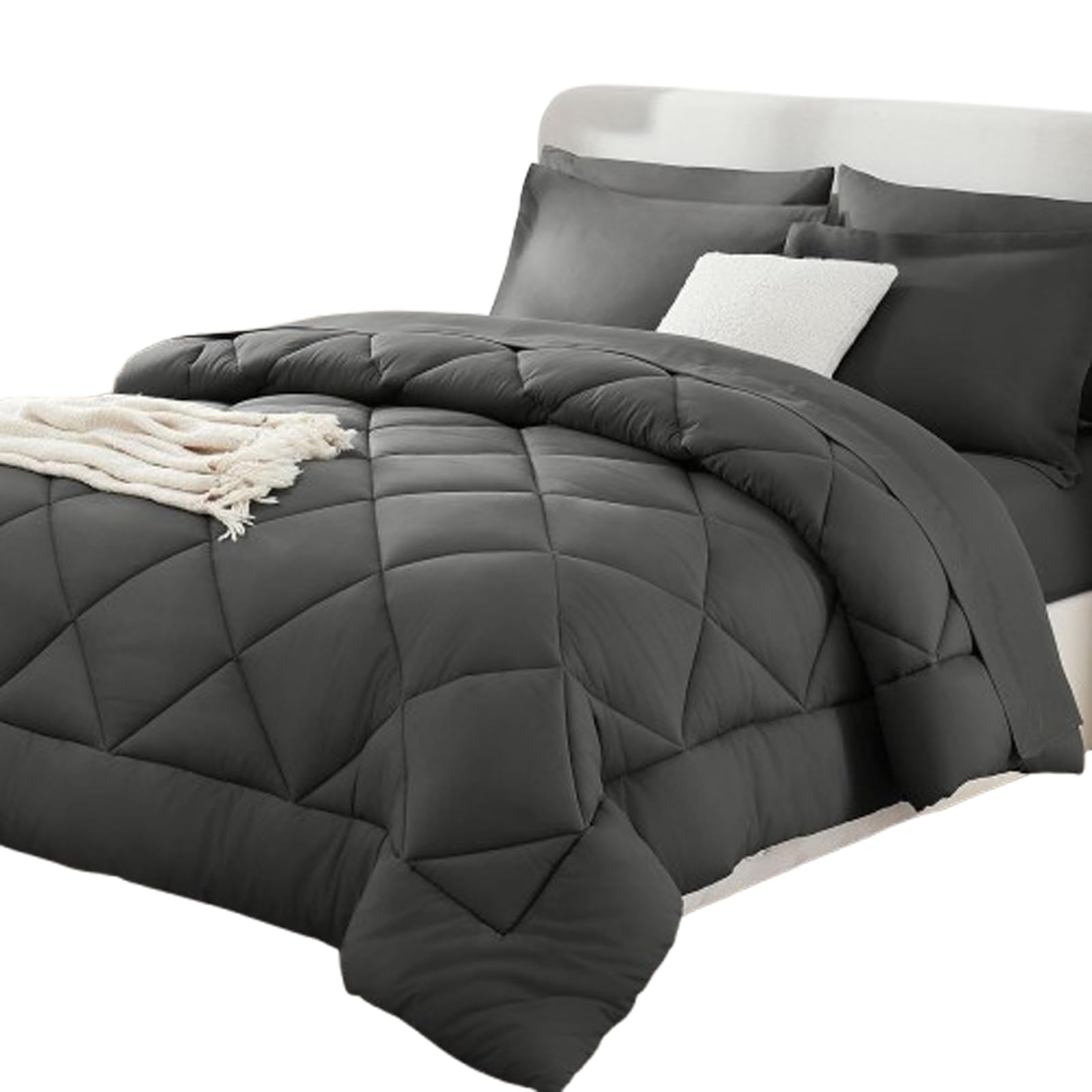 YanGoy Pleene Duvet and Cover in One with 2 Pillowcases (Gray,230 * 230cm)