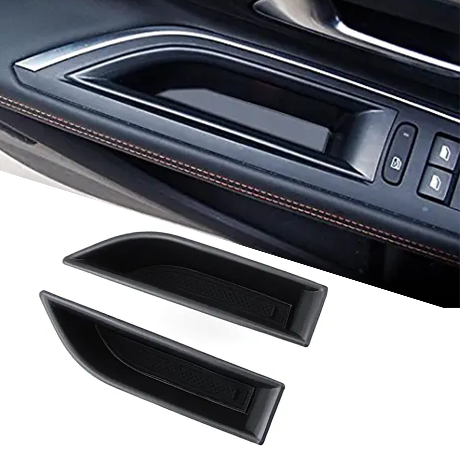 PIUGILH Compatible with Peugeot 3008 5008 GT 2016-2021 Front Row Door Organizer Storage Tray Armrest Box Phone Container Grab Handle Tray Insert Glove Pallet