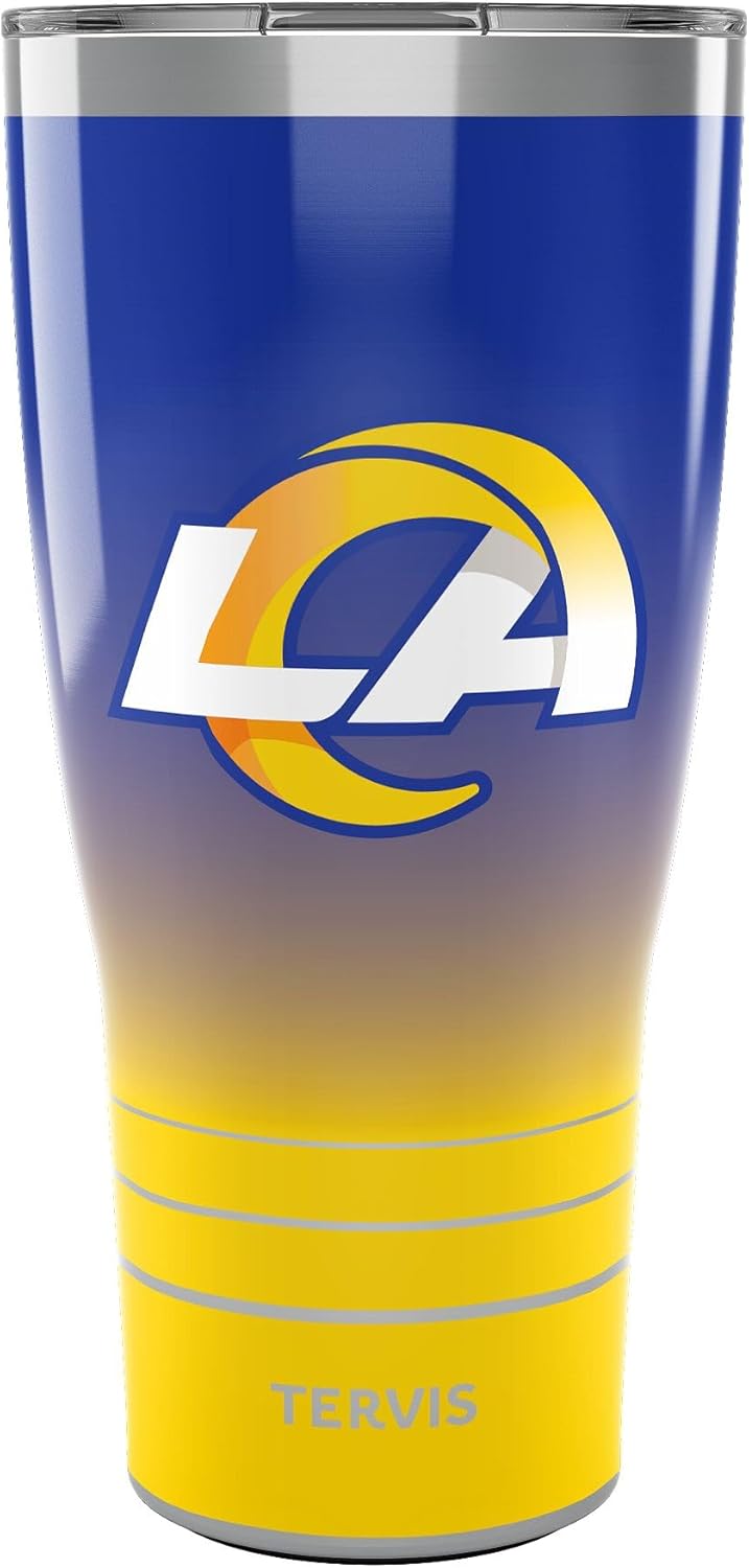 Tervis Traveler NFL Los Angeles Rams - Ombre Triple Insulated Tumbler Travel Cup Keeps Drinks Cold & Hot, 30oz, Stainless Steel