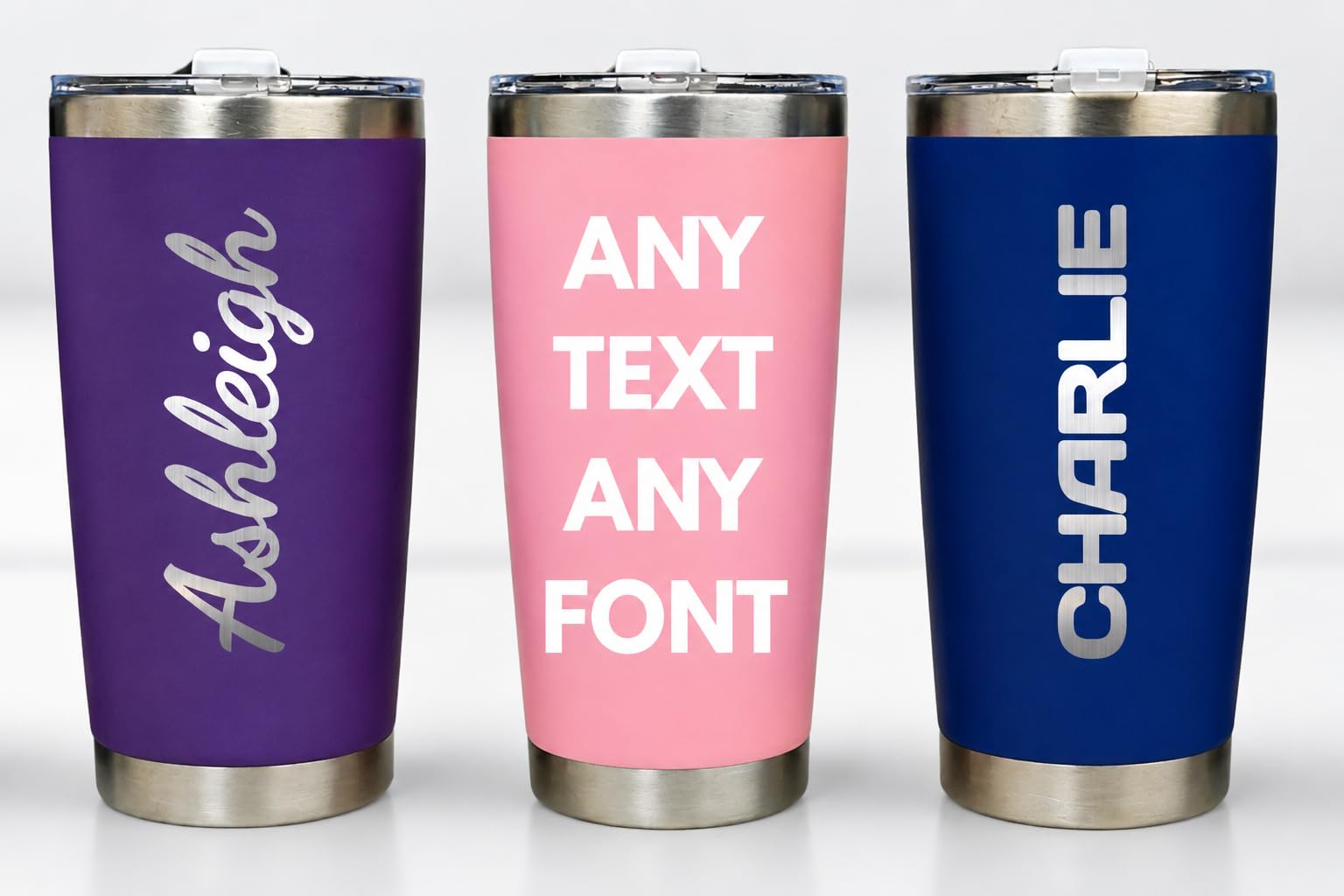 Personalised Travel Mug 500ml – Custom Engraved Stainless Steel Tumbler, Insulated Coffee Cup Gift for Him or Her, Teacher Gift, Sports Team Mug (Light Pink)