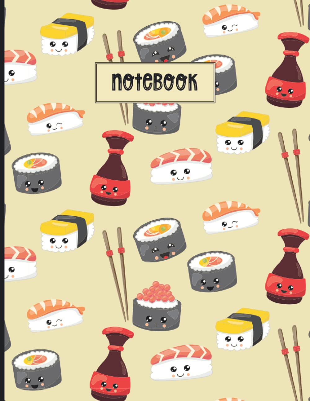 Kawaii sushi notebook: Cute kawaii notebook, Sushi notebook