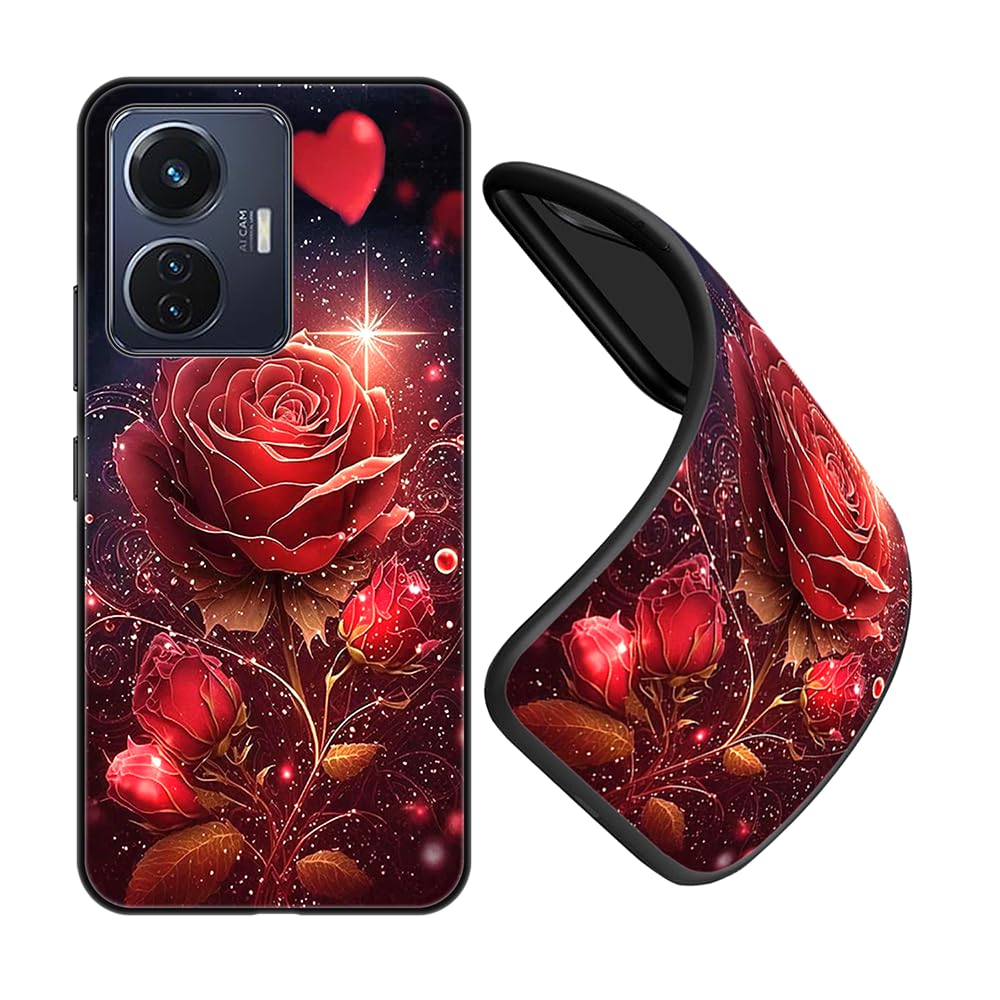 JEZSHTAI Cover per VIVO Y55 5G Custodia in Silicone Antiurto Con Disegno Del Modello,Sottile Morbida in TPU Antigraffio Protettiva Case,B01