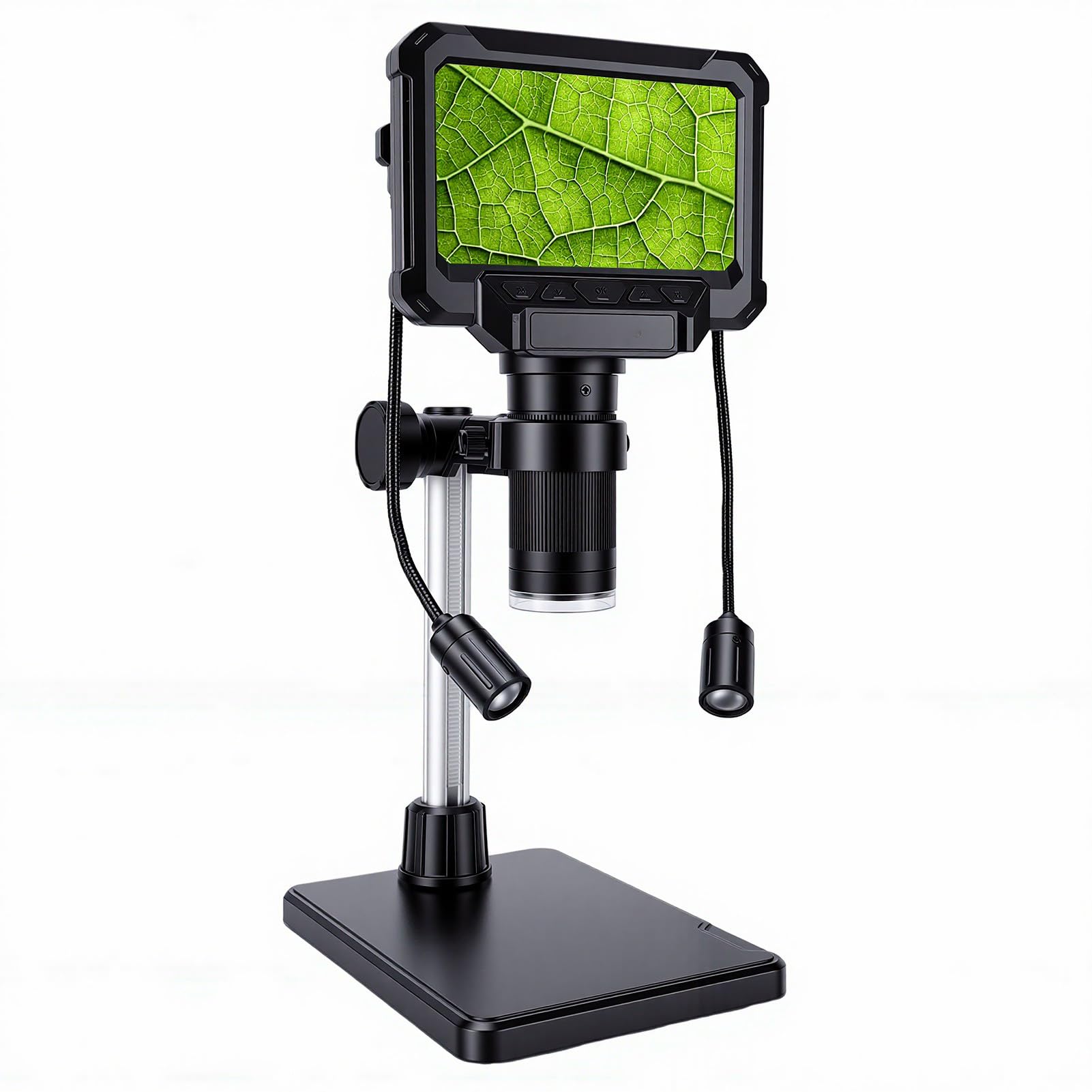 Fabater Digitalmikroskop 50X-1200X Einstellbare Vergrößerung mit 4,3-Zoll-HD-Display für Studenten und Hobbyisten mit 10 MP Bildqualität