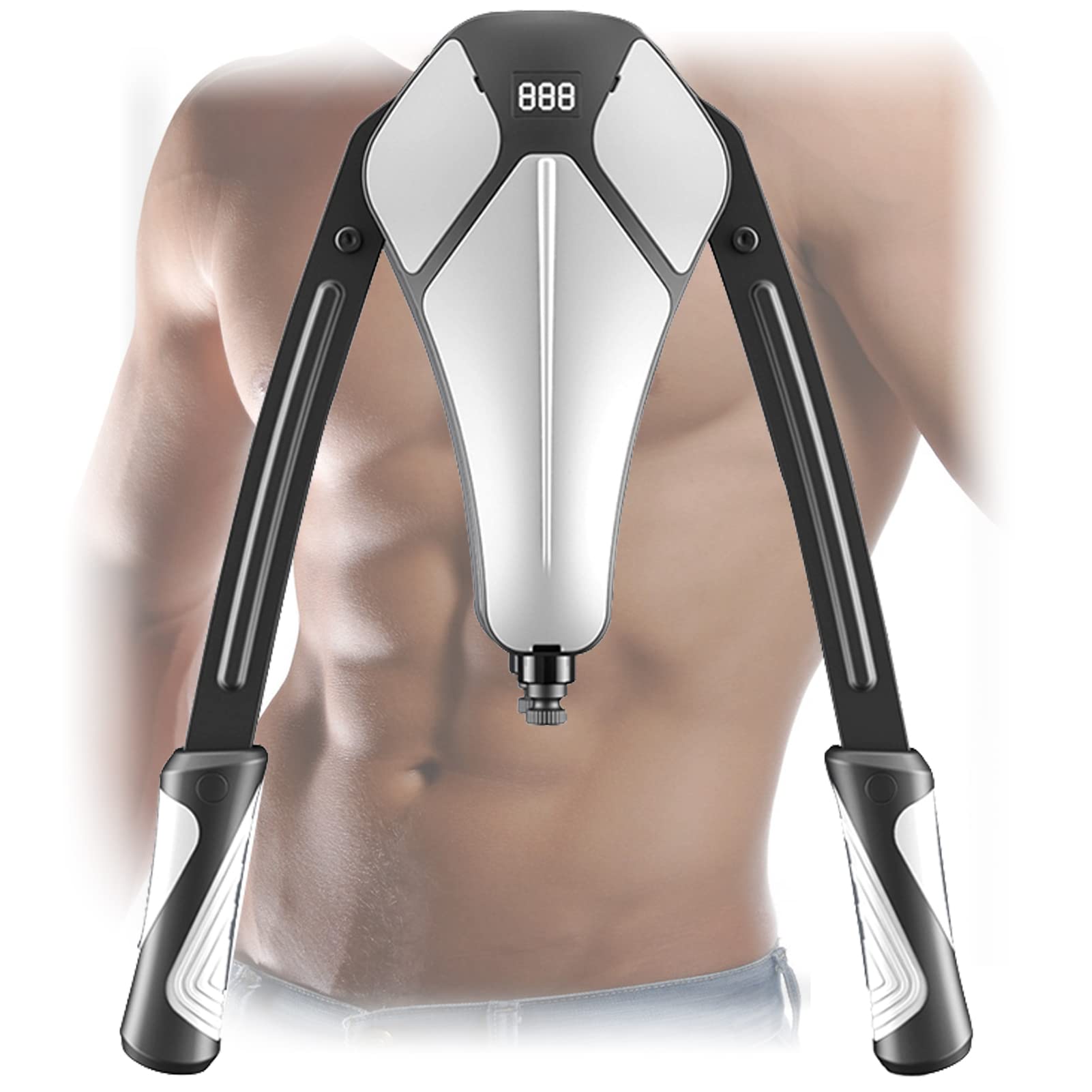 Regulowany Power Twister Bar - przyrząd do treningu mięśni z licznikiem LCD, hydrauliczny opór mocy do fitnessu w domu