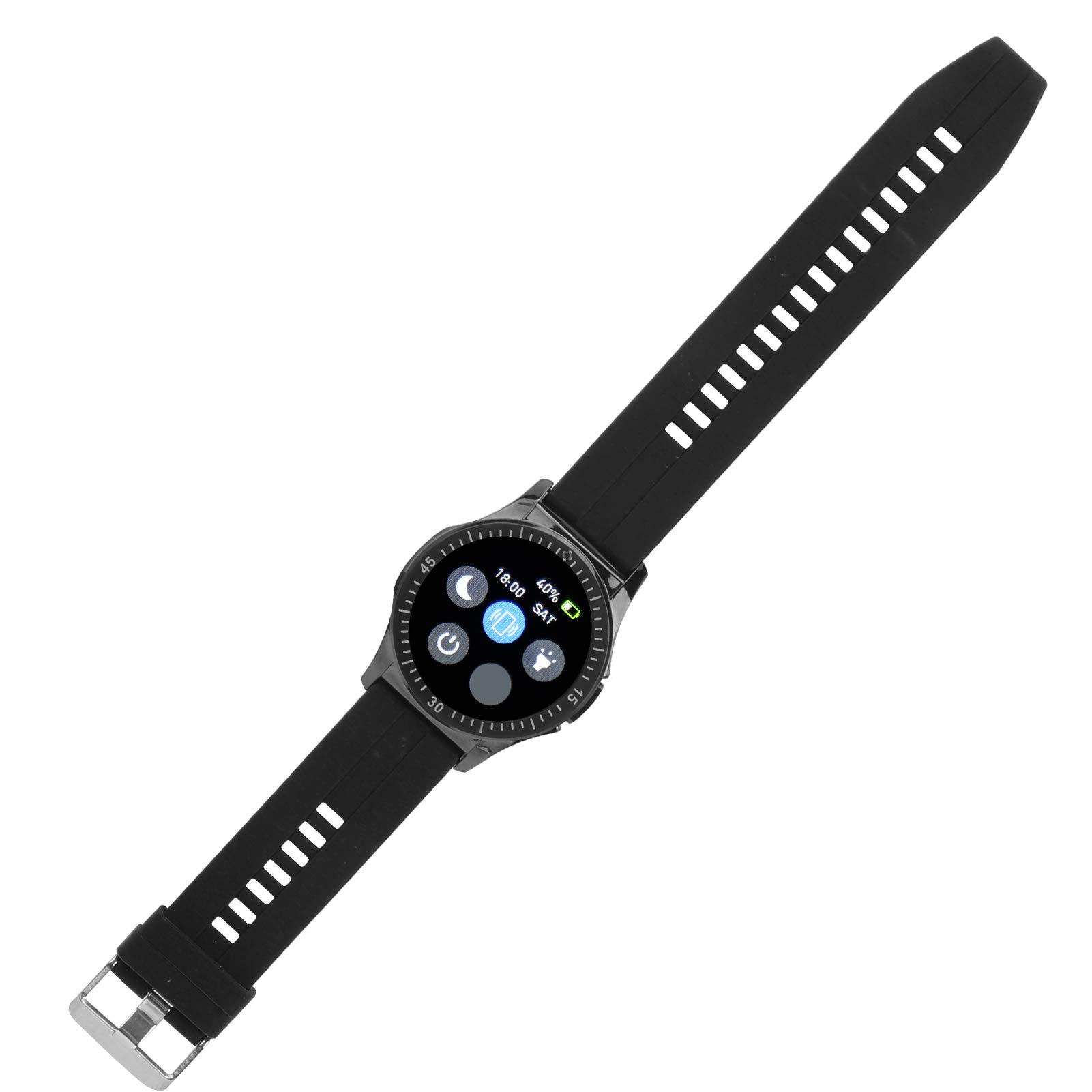 RiToEasysports G6 Sport-Smartwatch, Vakuumbeschichtete Zinklegierung, Körperüberwachung, Fitness-Tracking, Touchscreen-Uhr Zum Laufen, Gehen, Schwimmen (Black)