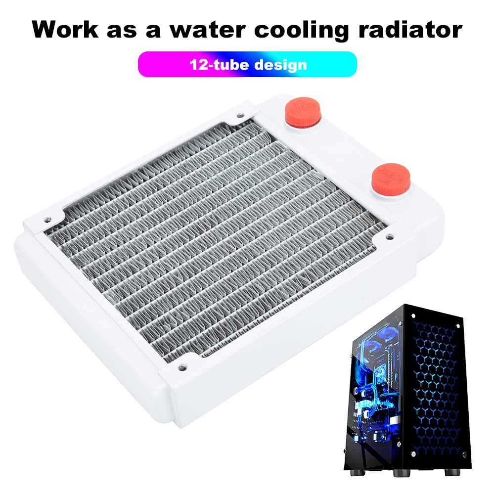 Radiatore di Raffreddamento Ad Acqua con Dissipatore di Calore in Rame Bianco per CPU e PC con Design a 12 Migliore Dissipazione del Calore