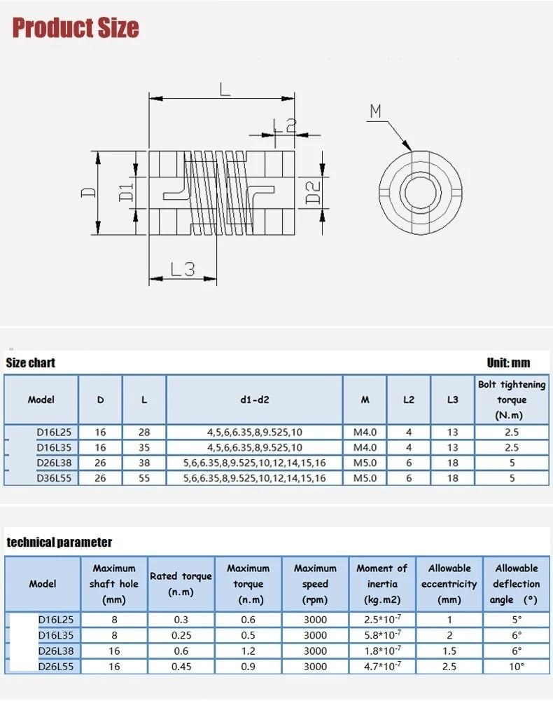 Flexible Wellenkupplung D16 L27 - Zinklegierung Encoder Kupplung Für 3D-Drucker