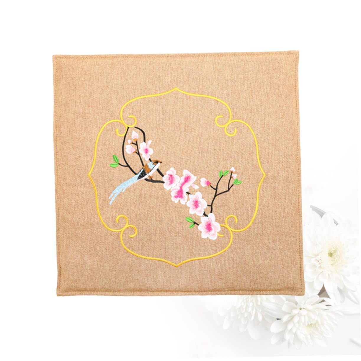 PACKOVE Cuscino Termico Elettrico in Cotone e Lino Stampa Decorativa, Regolazione della Temperatura per Uso Domestico e Ufficio