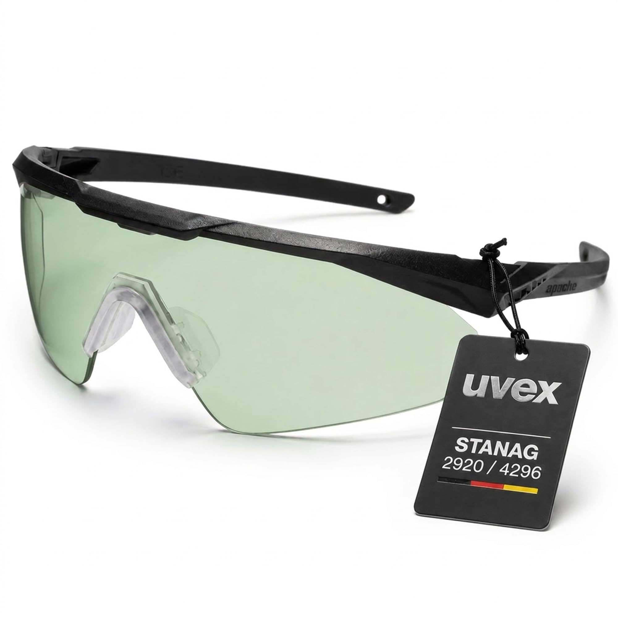Uvex apache spec variomatic STANAG 2920/4296 Lunettes de protection de qualité supérieure avec étui - Lunettes à armatures spécialement conçues pour les autorités et les applications tactiques
