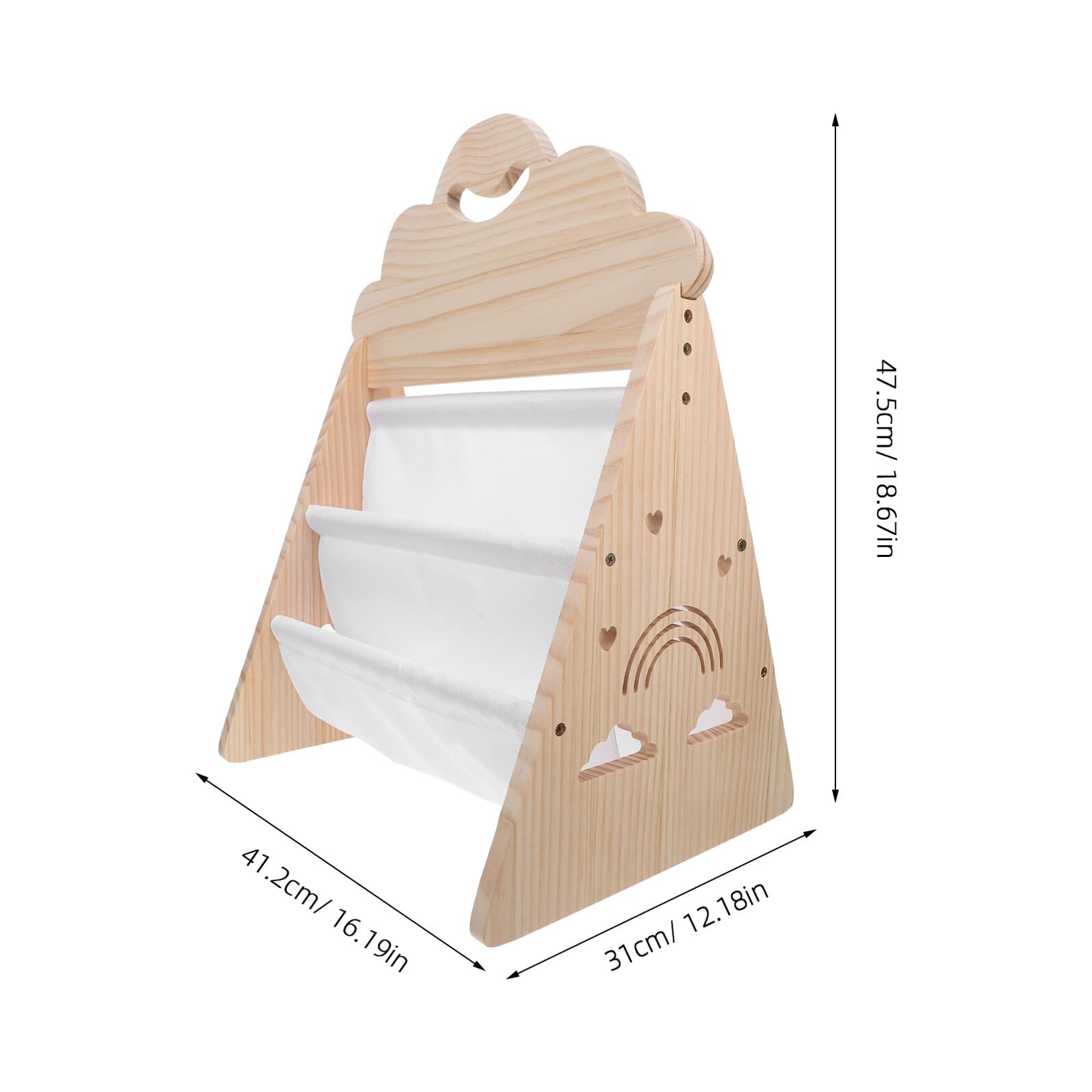 Libreria in Legno per Bambini, Scaffale Libri da Terra | Dimensioni 52, 5x41, 2x31cm, Angoli Arrotondati, Ripiano Aperto e Base Stabile per Aula e Asilo