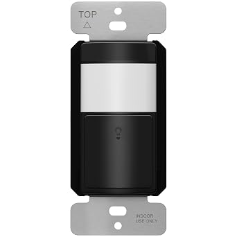 TOPGREENER PIR Motion Sensor Light Switch, Occupancy & Vacancy Motion Sensor Switch, Operable Without Ground Wire, No Neutral Wire, Single Pole, TDOS5-HL-BK, Black