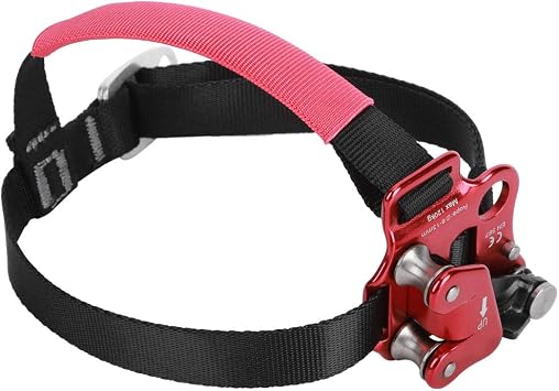 Mountaineering Foot Riser, Climbing Assender, Outdoor Foot Assender, Abrasion Resistant, SRT Single Rope Technique Rock Climbing Hole Exploration Climbing Right foot ascender/red